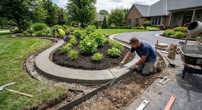 Creative Concrete Edging Designs For Flower Beds