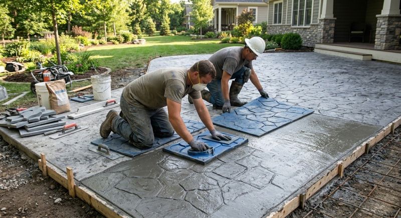 Popular Stamped Concrete Patterns For Patios And Walkways
